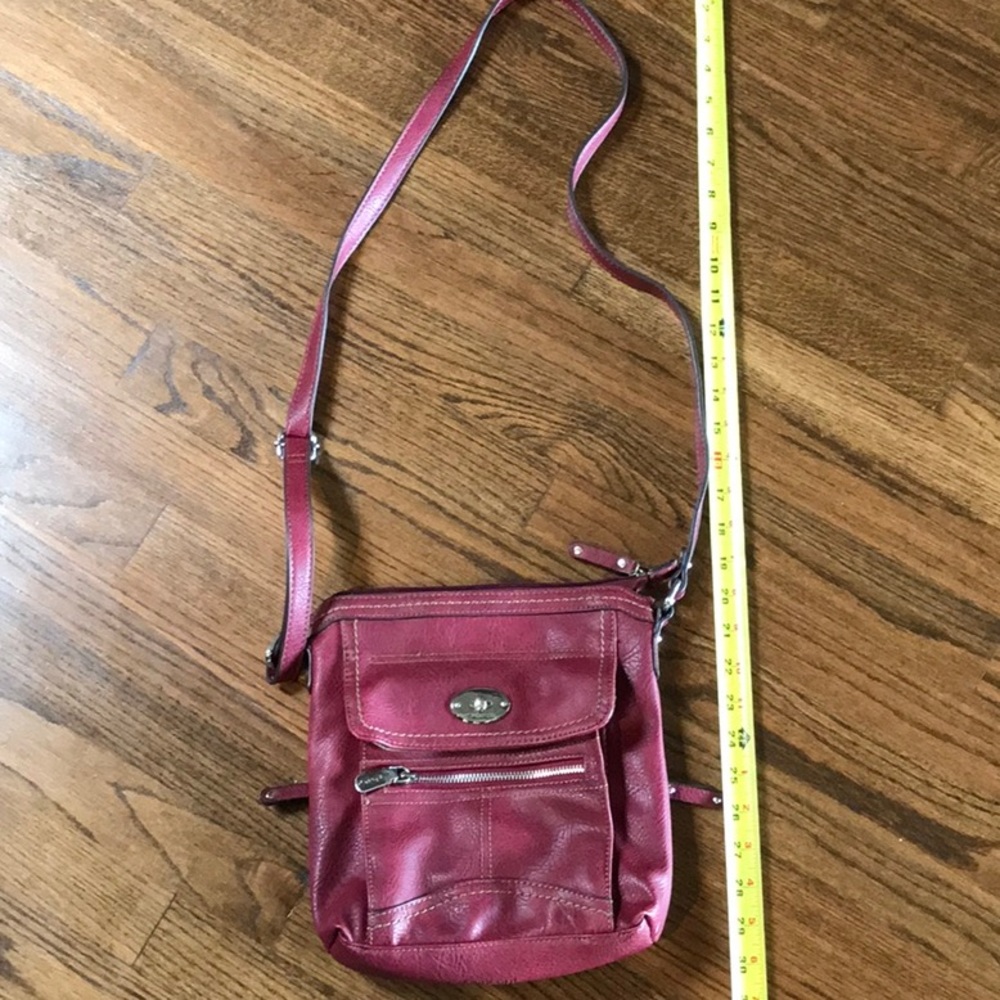 Concept Carrolton Crossbody Organizer Burgundy Faux Leather